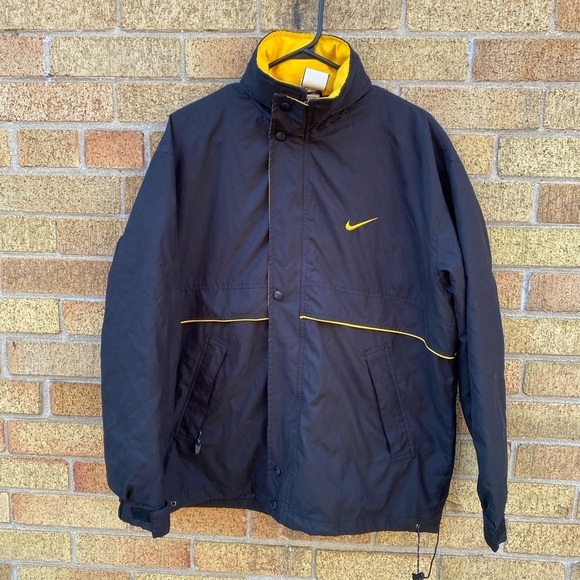 Vintage Nike Flu Game Jacket Small Yellow/Black - Picture 3 of 9